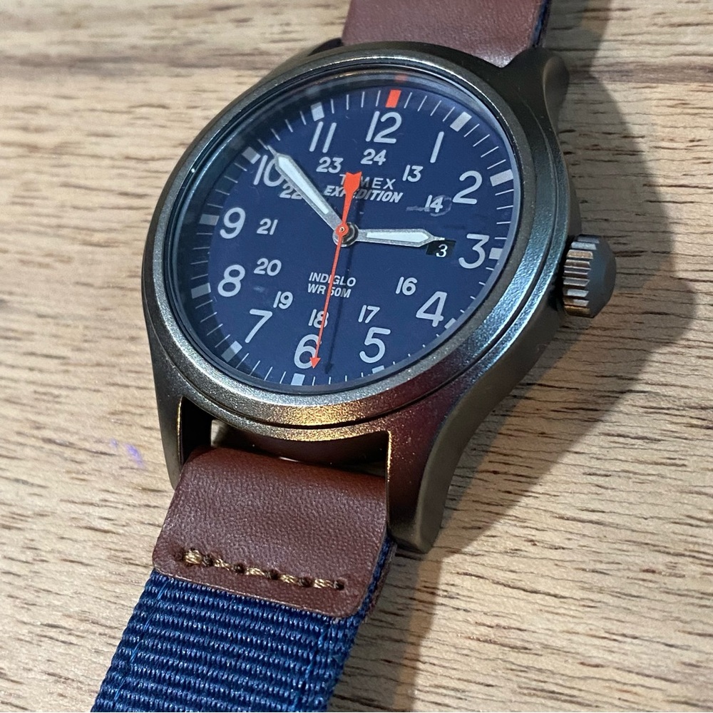 Timex Expedition watch, blue